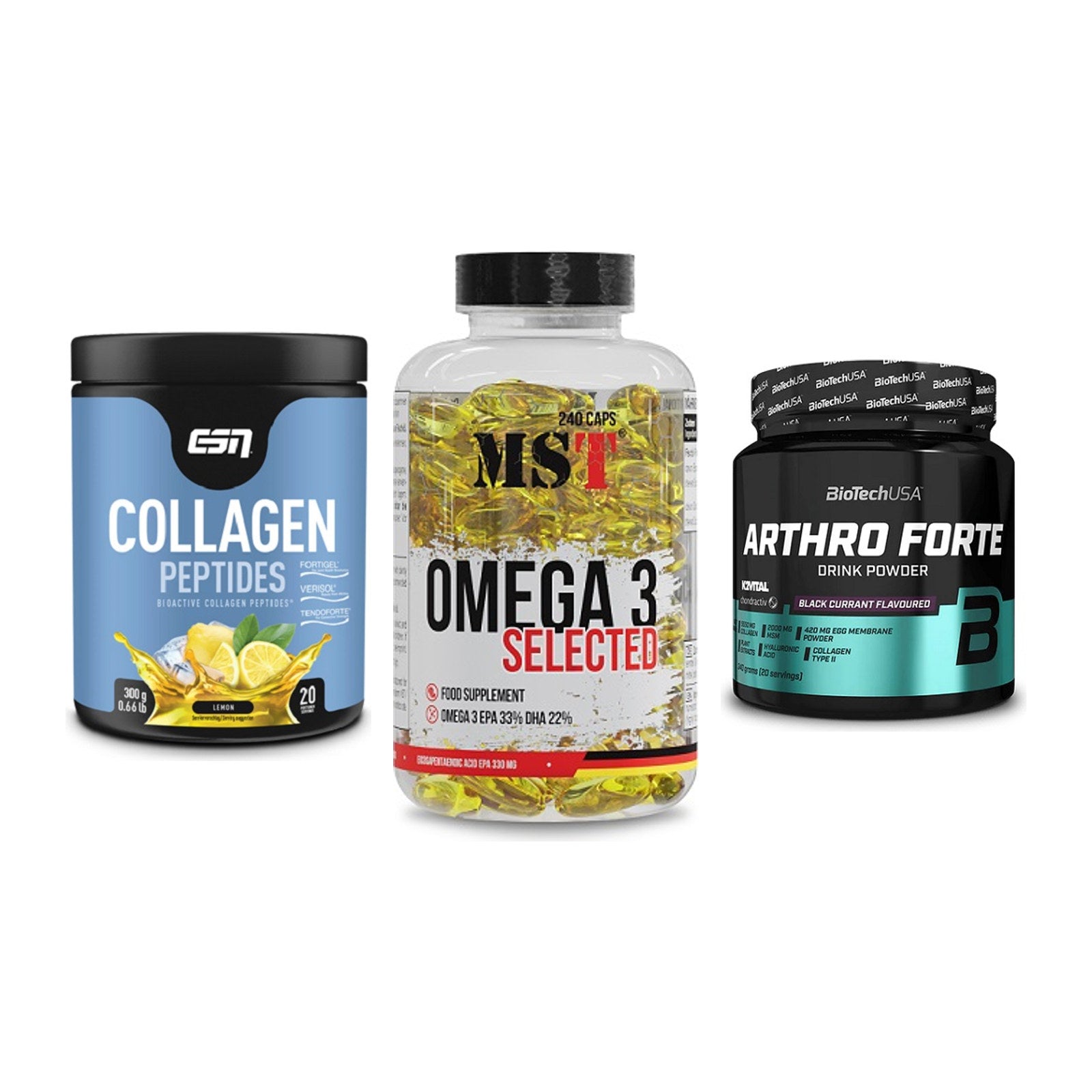 Gelenk-Set: ESN Collagen + MST Omega 3 + BioTech Arthro – alle enthaltenen Artikel