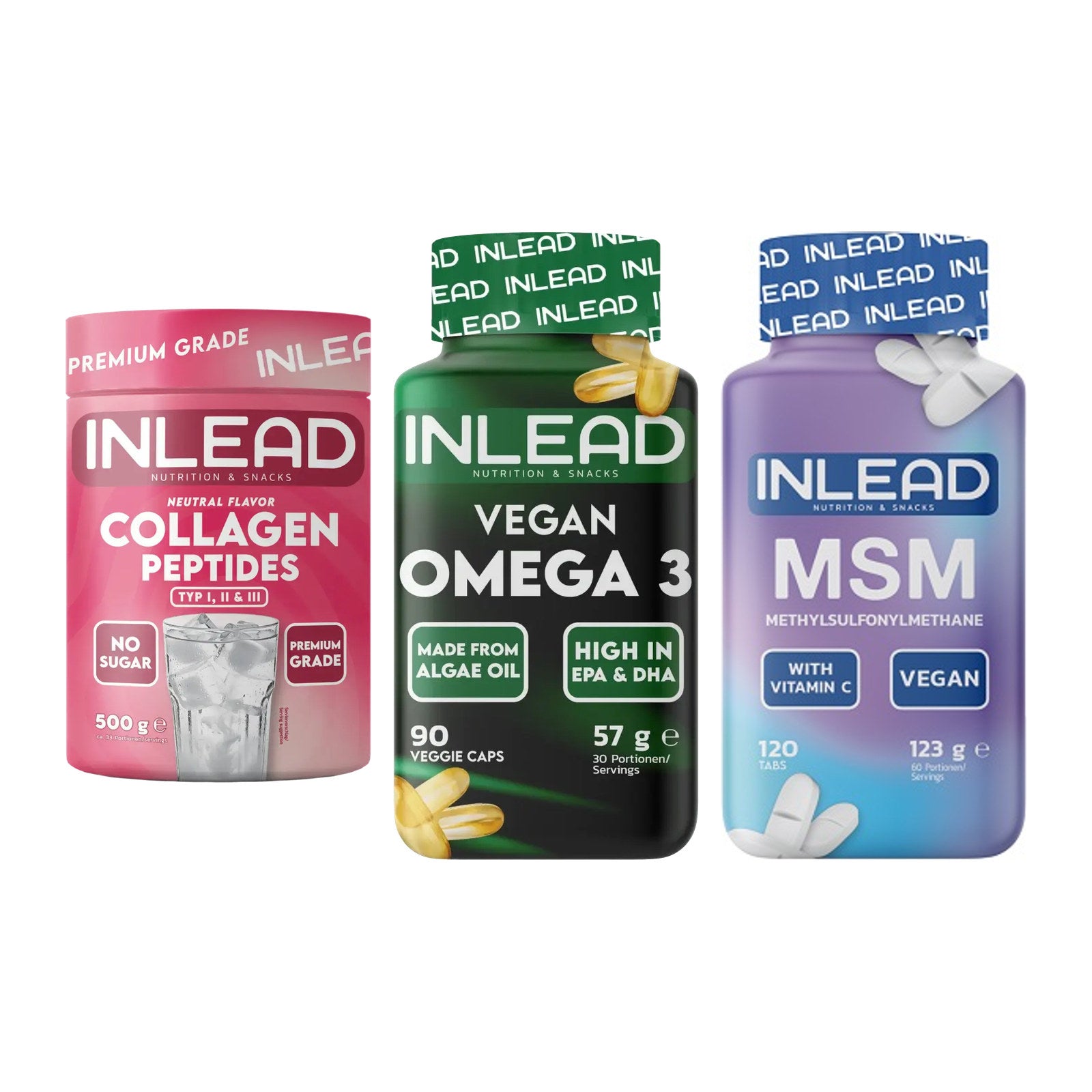 Gelenk-Set: INLEAD Collagen + INLEAD Vegan + INLEAD MSM – alle enthaltenen Artikel