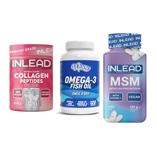 Gelenk-Set: INLEAD Collagen + Wispy Omega 3 + INLEAD MSM – alle enthaltenen Artikel