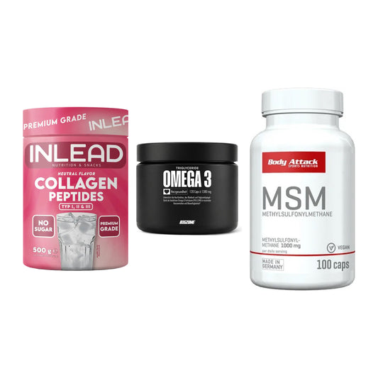 Gelenk-Set: INLEAD Collagen + Big Zone Omega 3 + Body Attack MSM – alle enthaltenen Artikel