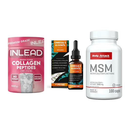 Gelenk-Set: INLEAD Collagen + ProFuel Omega 3 + Body Attack MSM – alle enthaltenen Artikel