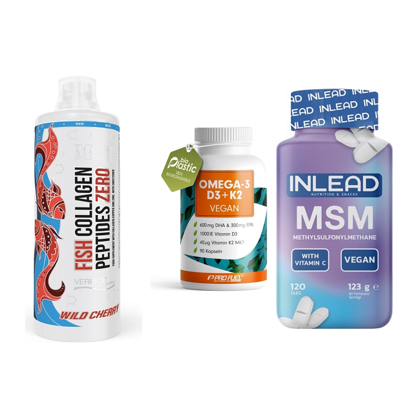 Gelenk-Set: MST Fish Collagen + ProFuel Omega 3 + INLEAD MSM – alle enthaltenen Artikel