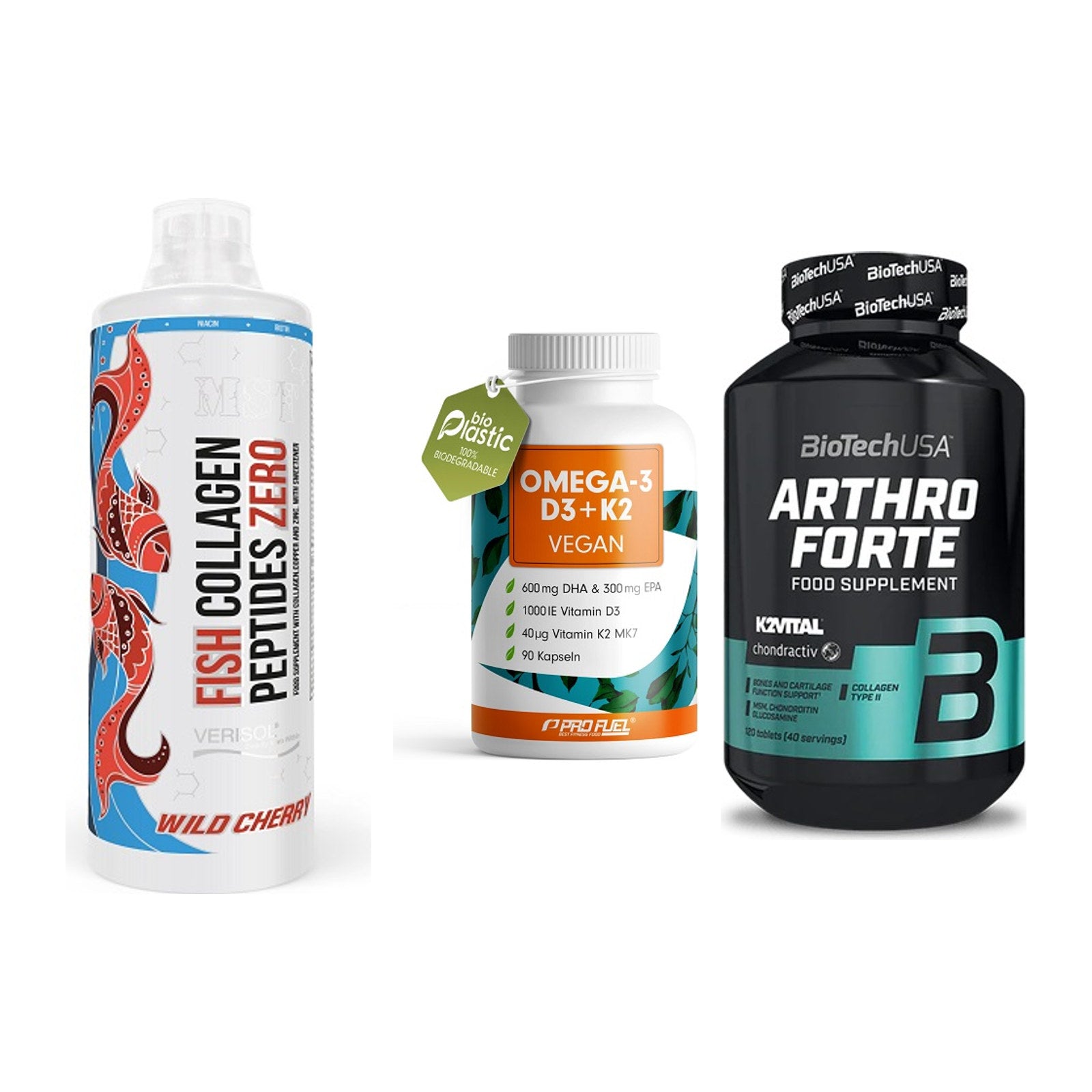 Gelenk-Set: MST Fish Collagen + ProFuel Omega 3 + BioTech Arthro – alle enthaltenen Artikel
