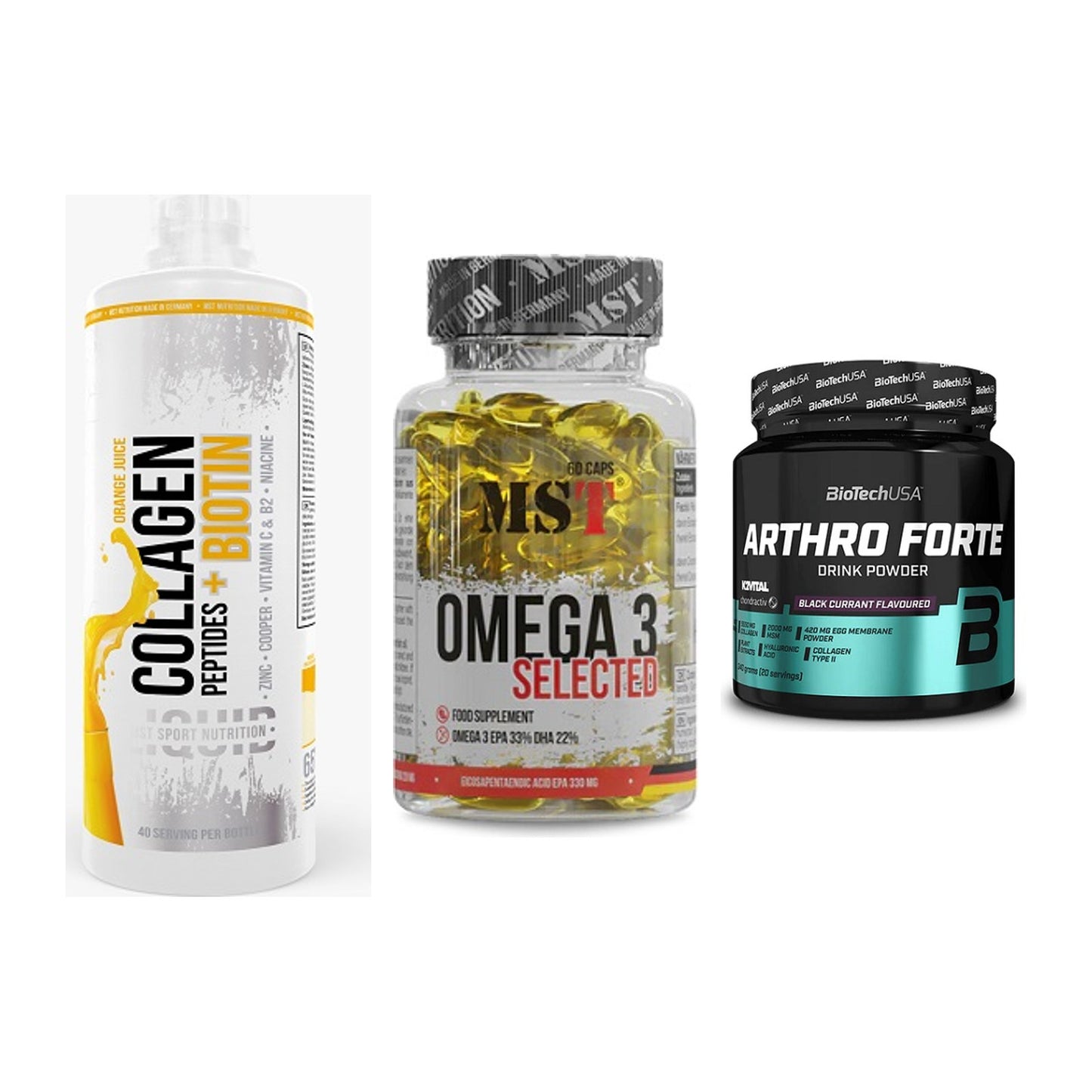 Gelenk-Set: MST Collagen + MST Omega 3 + BioTech Arthro – alle enthaltenen Artikel