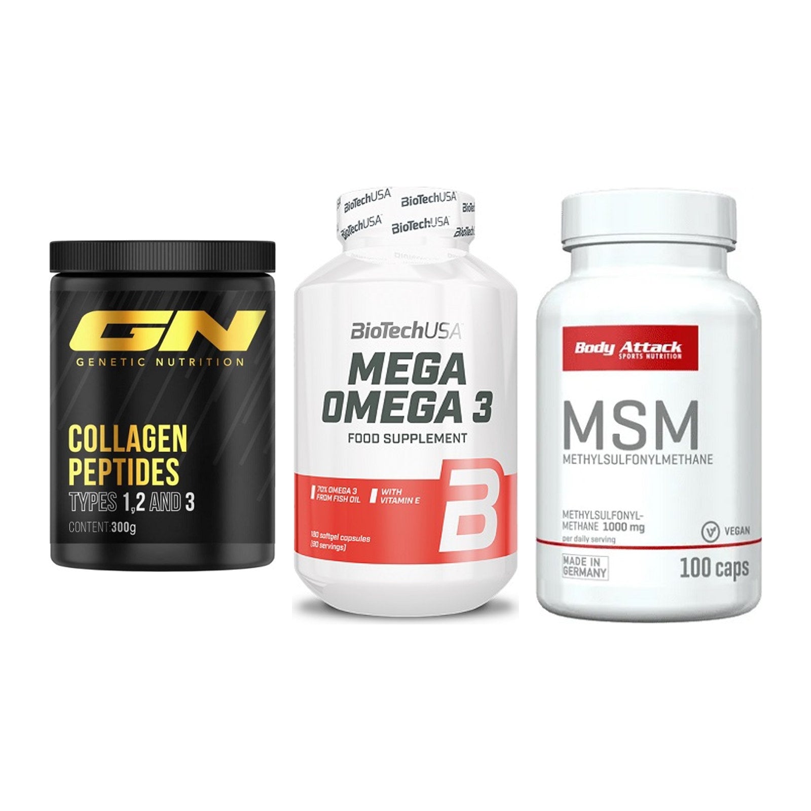 Gelenk-Set: GN Peptan + BioTech Mega + Body Attack MSM – alle enthaltenen Artikel