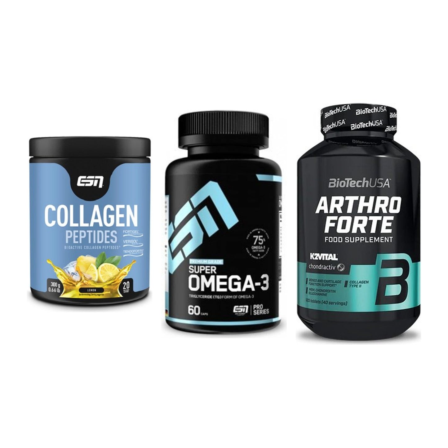 Gelenk-Set: ESN Collagen + ESN Omega 3 + BioTech Arthro – alle enthaltenen Artikel