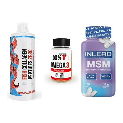 Gelenk-Set: MST Fish Collagen + MST Omega 3 + INLEAD MSM – alle enthaltenen Artikel