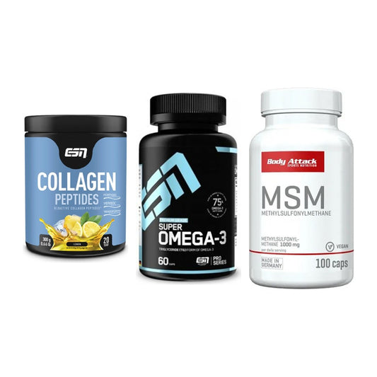 Gelenk-Set: ESN Collagen Peptides + ESN Omega 3 + Body Attack MSM – alle enthaltenen Artikel