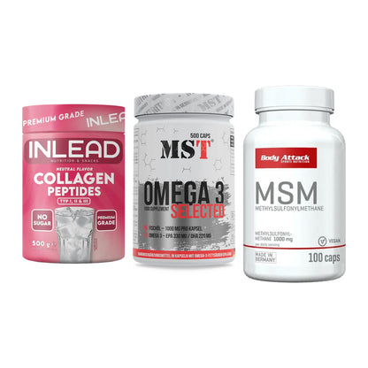 Gelenk-Set: INLEAD Collagen + MST Omega 3 + Body Attack MSM – alle enthaltenen Artikel