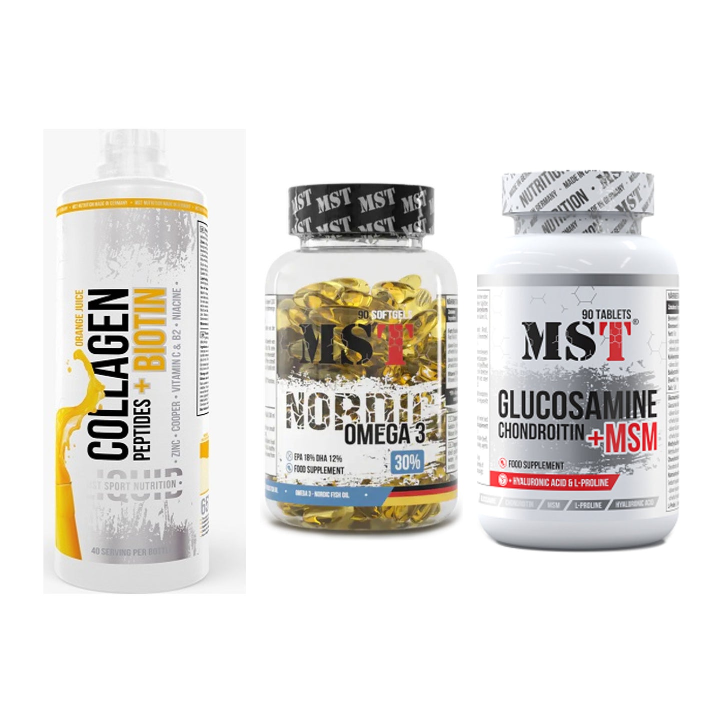 Gelenk-Set: MST Collagen + MST Omega 3 + MST Glucosamine – alle enthaltenen Artikel