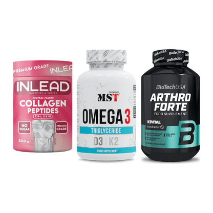 Gelenk-Set: INLEAD Collagen + MST Omega 3 500 + BioTech Arthro – alle enthaltenen Artikel