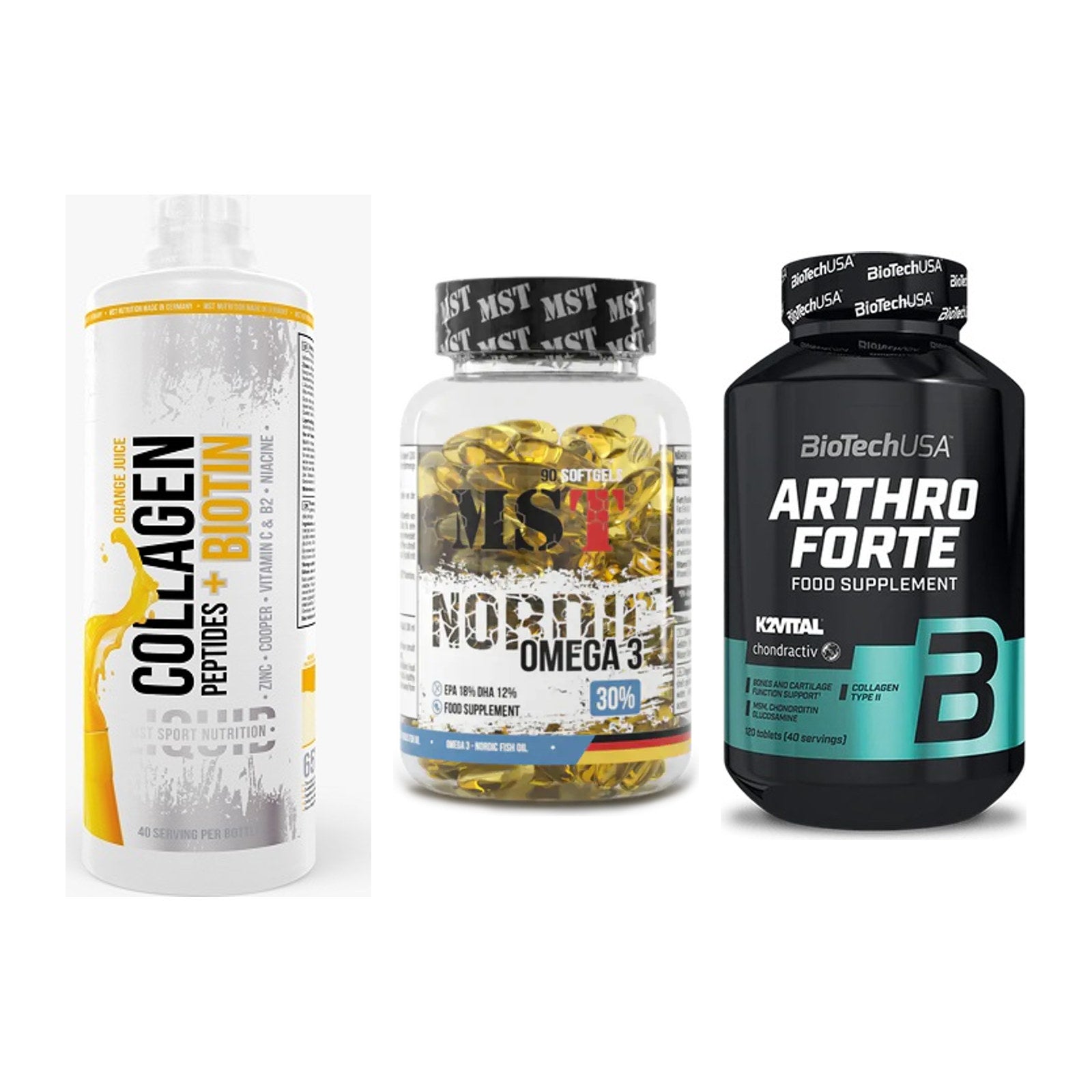 Gelenk-Set: MST Collagen + MST Omega 3 + BioTech Arthro – alle enthaltenen Artikel