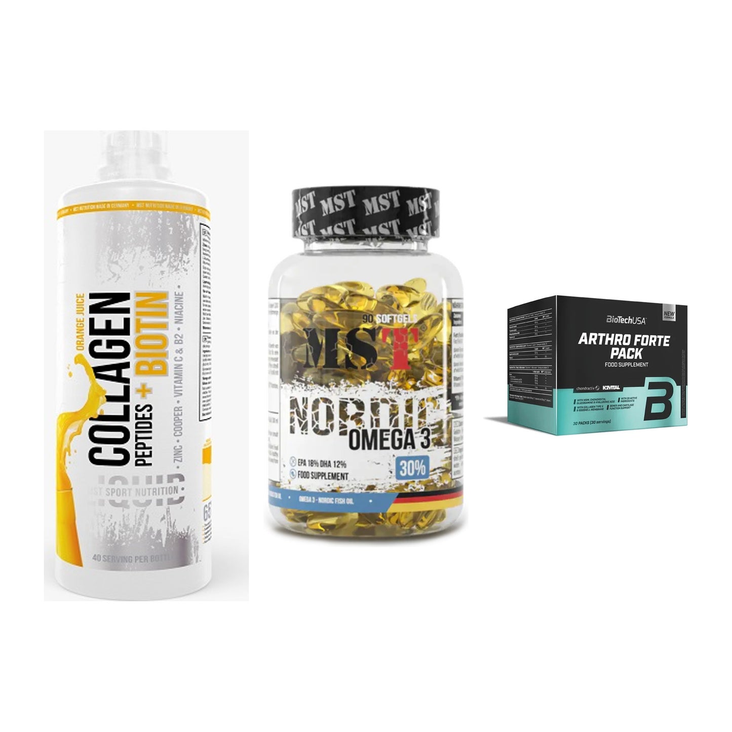 Gelenk-Set: MST Collagen + MST Omega 3 + BioTech Arthro – alle enthaltenen Artikel