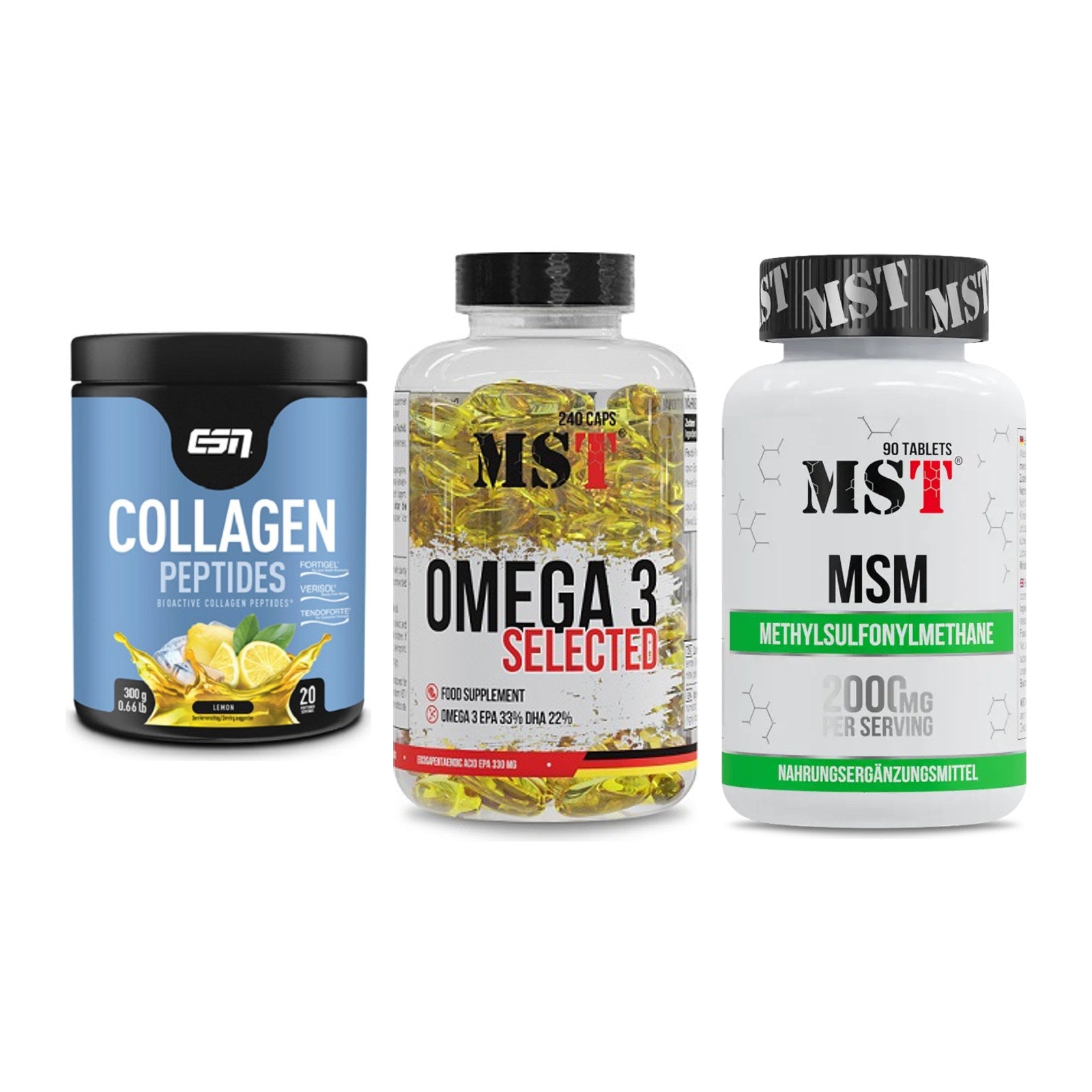 Gelenk-Set: ESN Collagen + MST Omega 3 + MST MSM 2000 / – alle enthaltenen Artikel