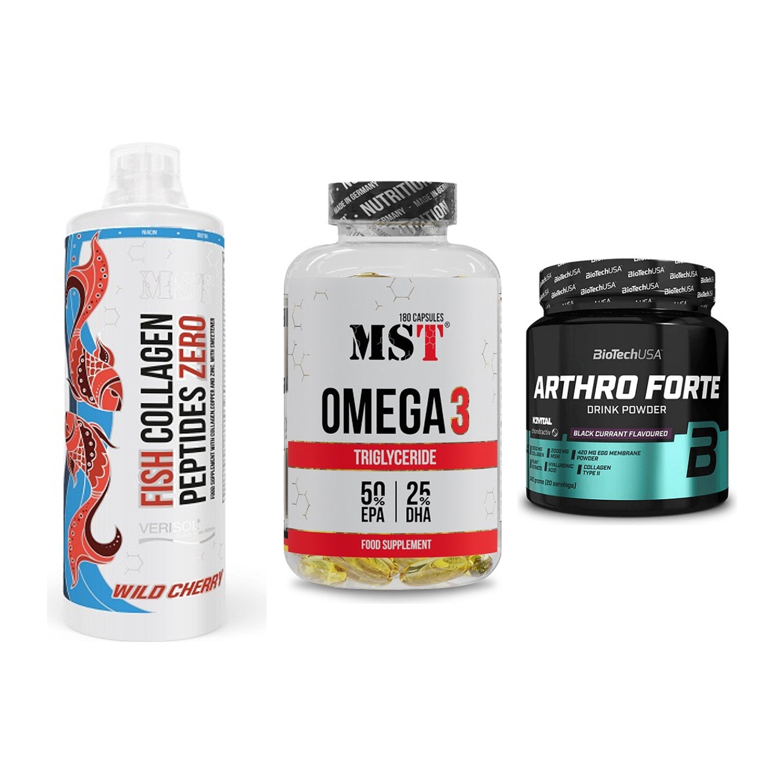 Gelenk-Set: MST Fish Collagen + MST Omega 3 + BioTech Arthro – alle enthaltenen Artikel