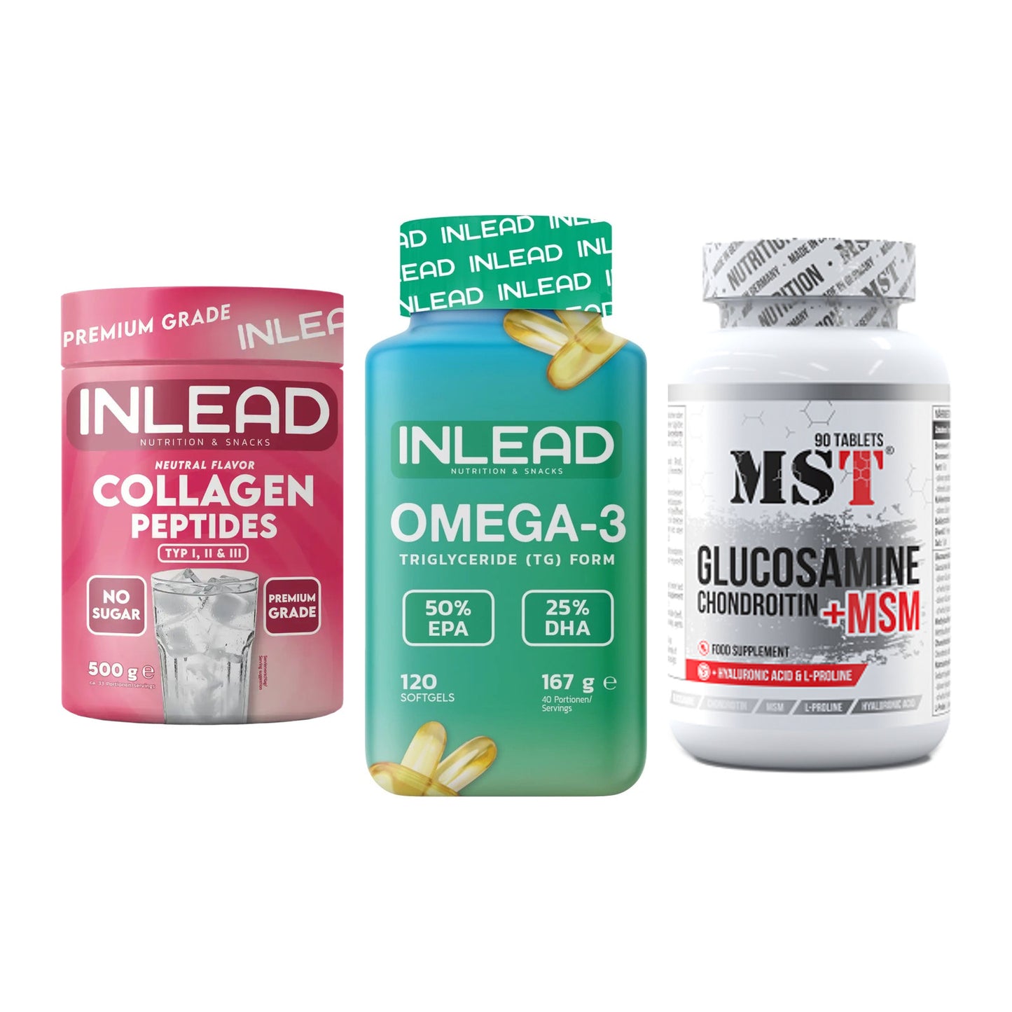 Gelenk-Set: INLEAD Collagen + INLEAD Omega-3 + MST Glucosamine – alle enthaltenen Artikel