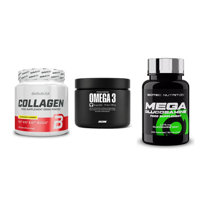 Gelenk-Set: BioTech Collagen + Big Zone Omega 3 + Scitec Mega – alle enthaltenen Artikel