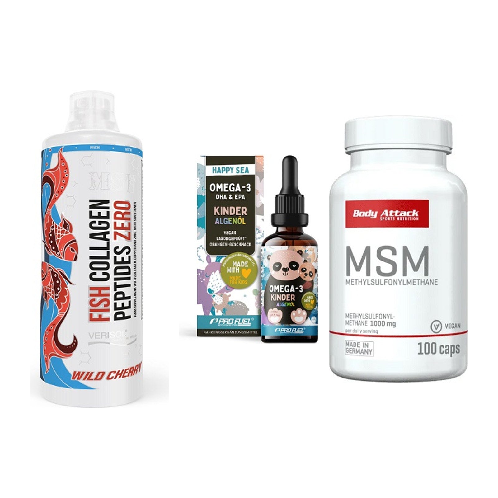 Gelenk-Set: MST Fish Collagen + ProFuel OMEGA-3 + Body Attack MSM – alle enthaltenen Artikel