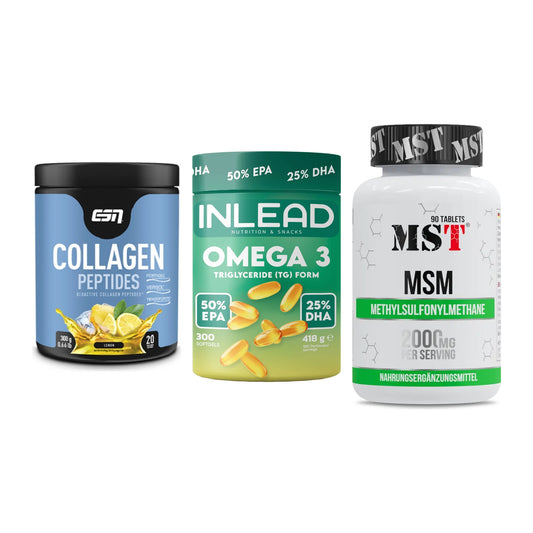 Gelenk-Set: ESN Collagen + INLEAD Omega-3 + MST MSM 2000 / – alle enthaltenen Artikel