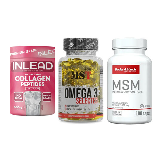 Gelenk-Set: INLEAD Collagen + MST Omega 3 + Body Attack MSM – alle enthaltenen Artikel