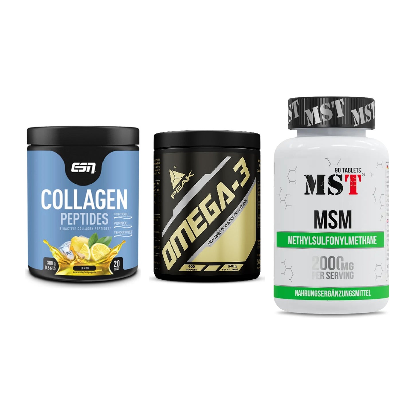 Gelenk-Set: ESN Collagen + Peak Omega-3 + MST MSM 2000 / – alle enthaltenen Artikel