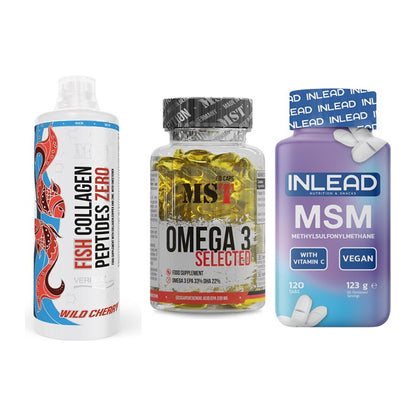 Gelenk-Set: MST Fish Collagen + MST Omega 3 + INLEAD MSM – alle enthaltenen Artikel