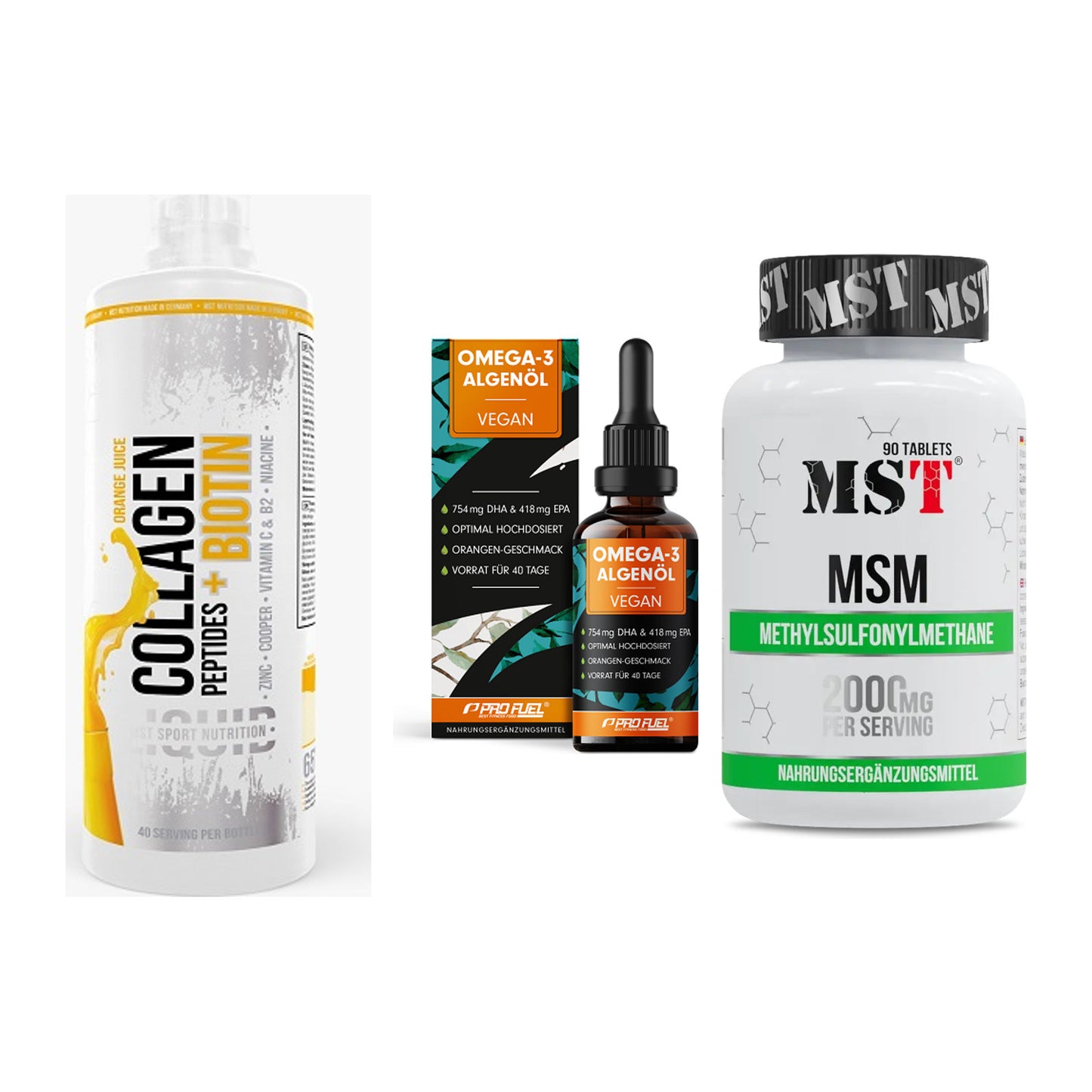 Gelenk-Set: MST Collagen + ProFuel Omega 3 + MST MSM 2000 / – alle enthaltenen Artikel