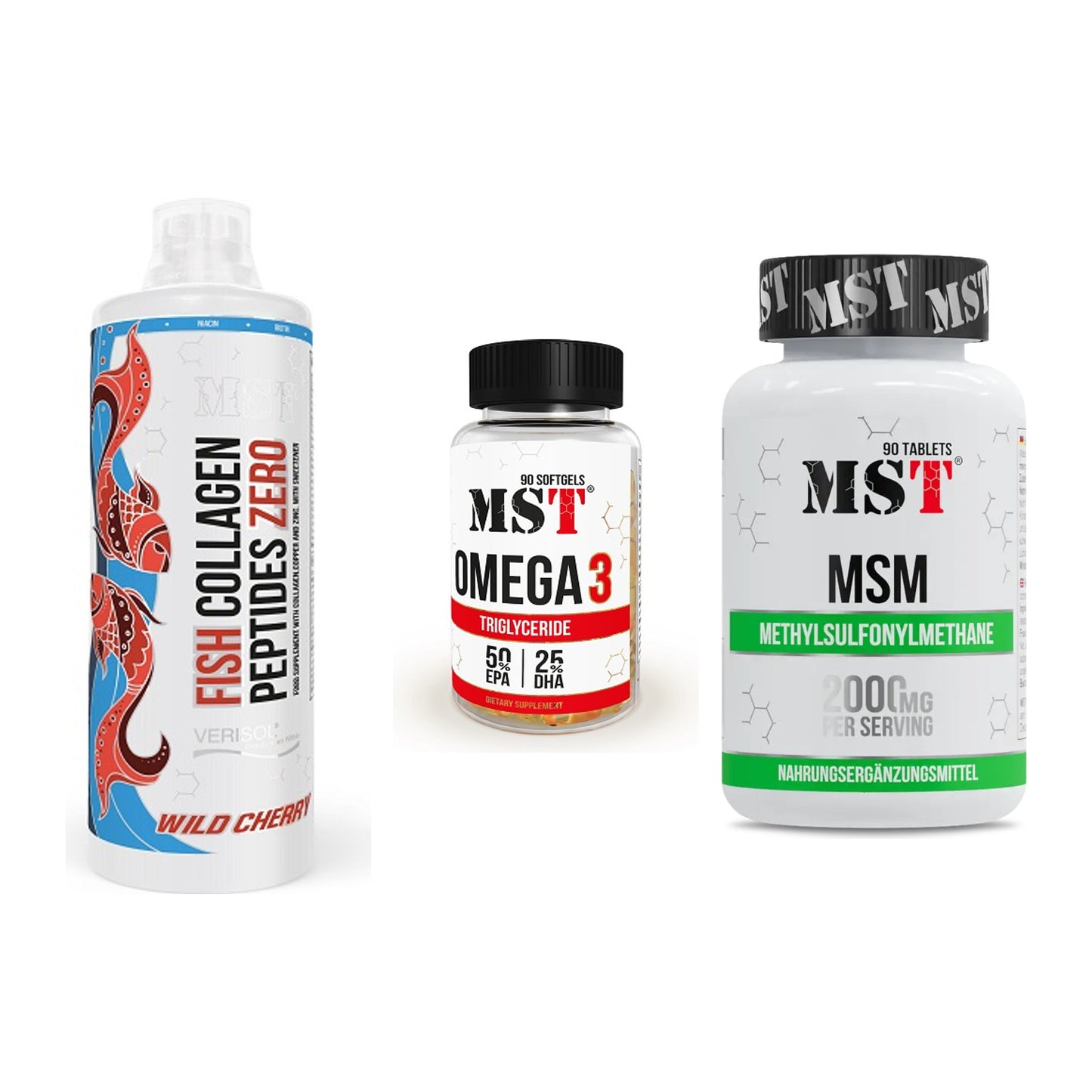 Gelenk-Set: MST Fish Collagen + MST Omega 3 + MST MSM 2000 / – alle enthaltenen Artikel