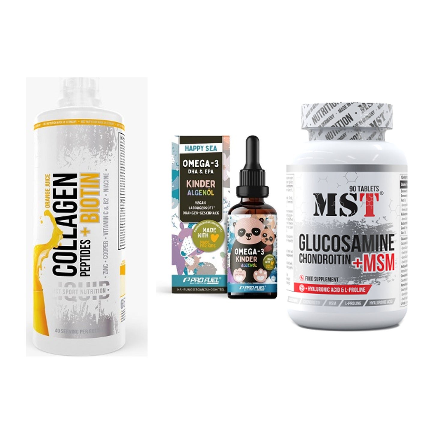 Gelenk-Set: MST Collagen + ProFuel OMEGA-3 + MST Glucosamine – alle enthaltenen Artikel