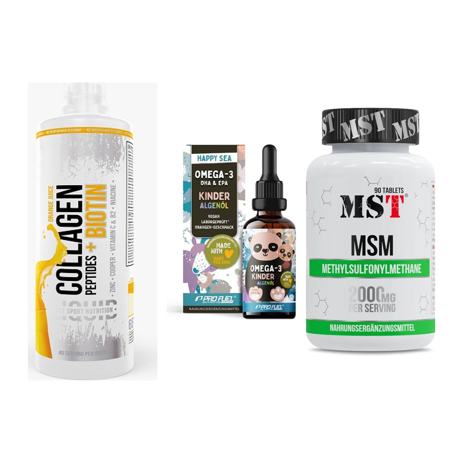 Gelenk-Set: MST Collagen + ProFuel OMEGA-3 + MST MSM 2000 / – alle enthaltenen Artikel