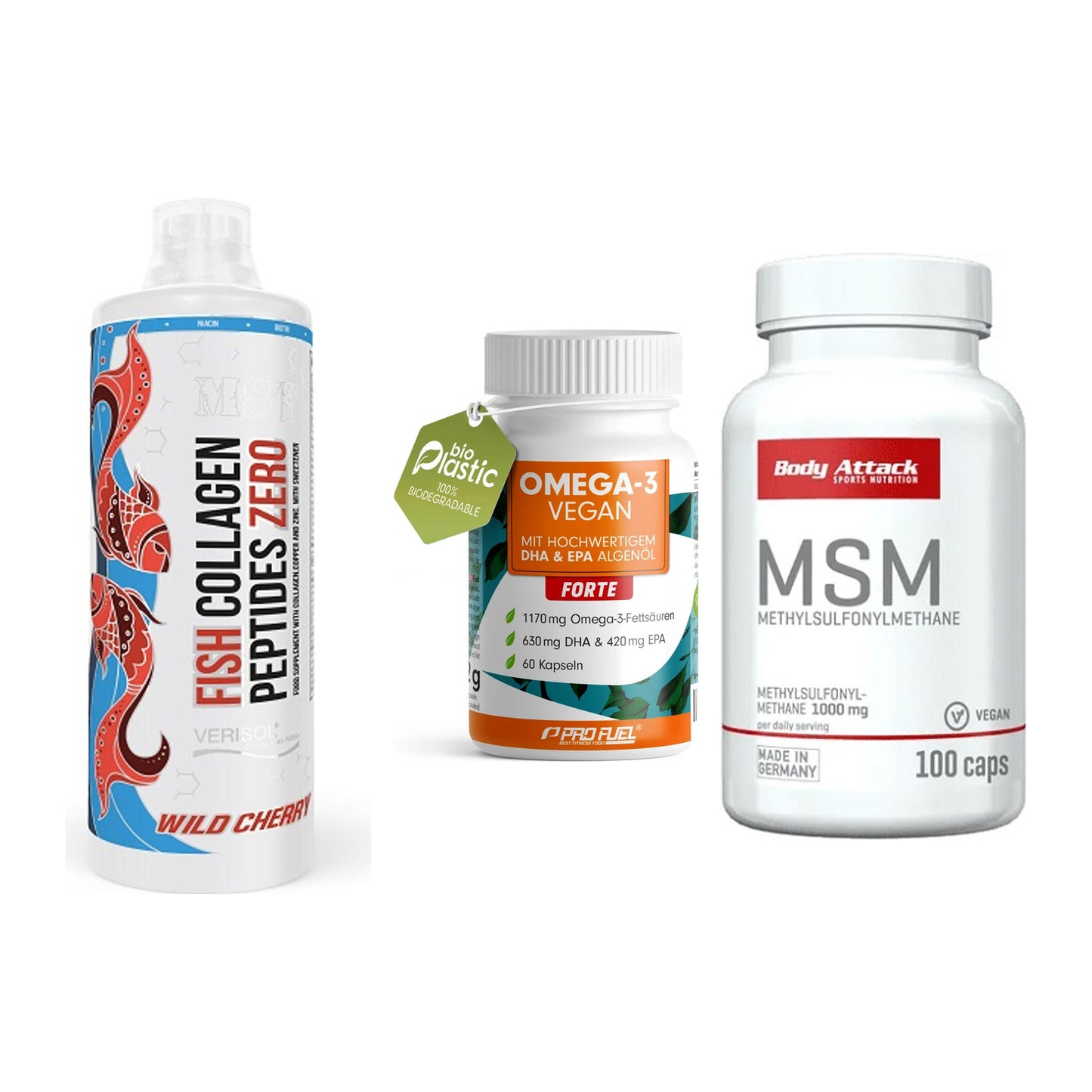 Gelenk-Set: MST Fish Collagen + ProFuel Omega 3 + Body Attack MSM – alle enthaltenen Artikel