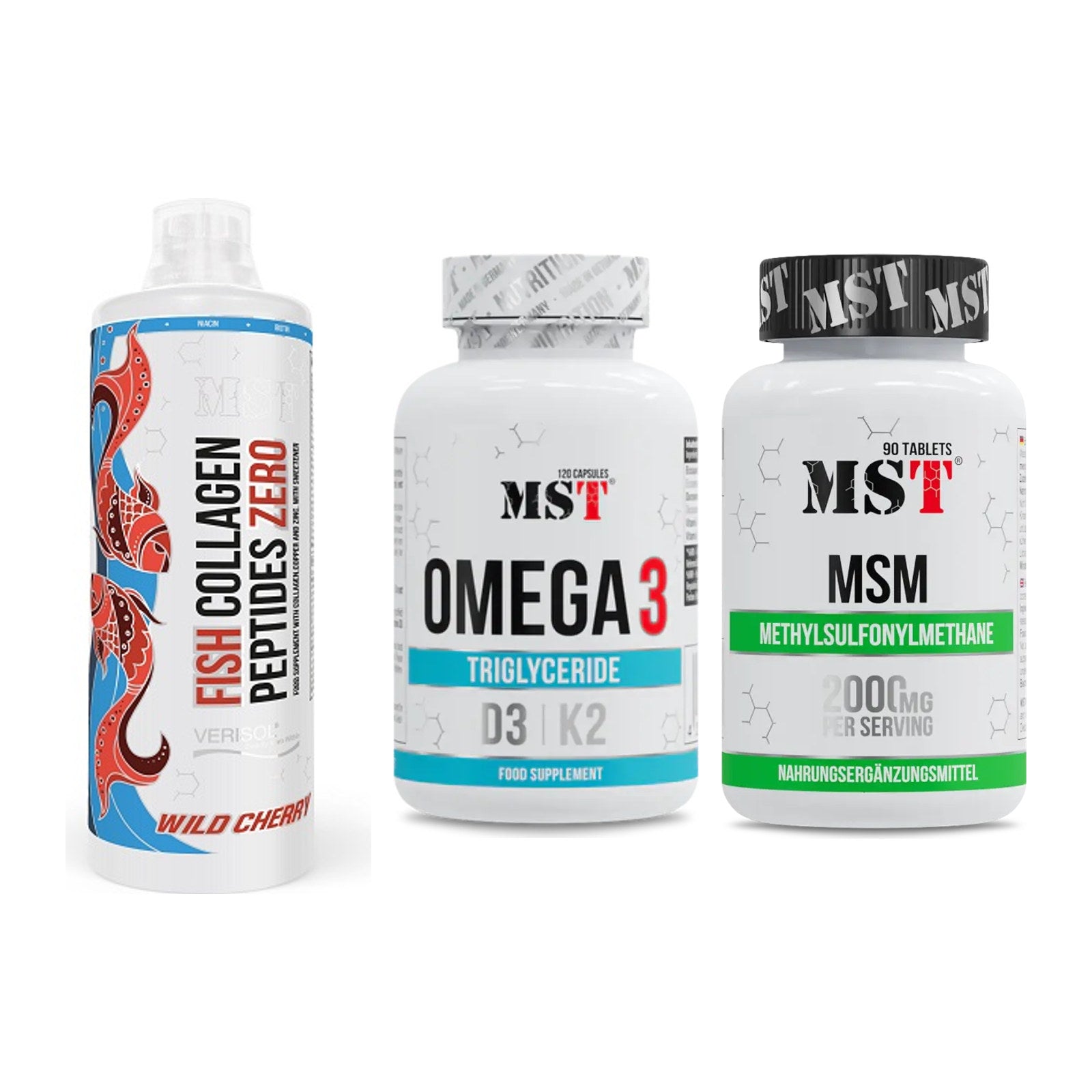 Gelenk-Set: MST Fish Collagen + MST Omega 3 500 + MST MSM 2000 / – alle enthaltenen Artikel