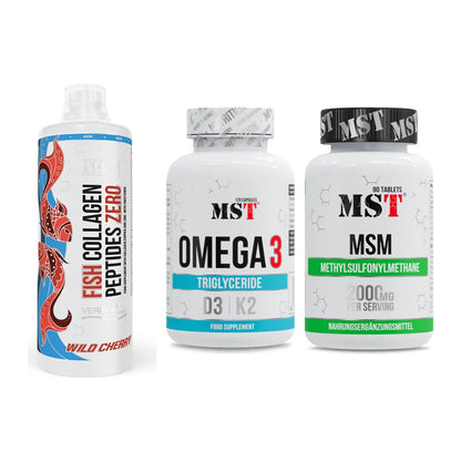 Gelenk-Set: MST Fish Collagen + MST Omega 3 500 + MST MSM 2000 / – alle enthaltenen Artikel