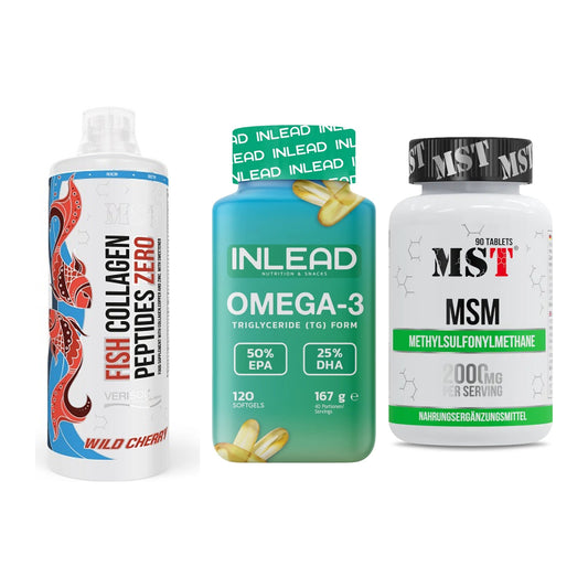 Gelenk-Set: MST Fish Collagen + INLEAD Omega-3 + MST MSM 2000 / – alle enthaltenen Artikel