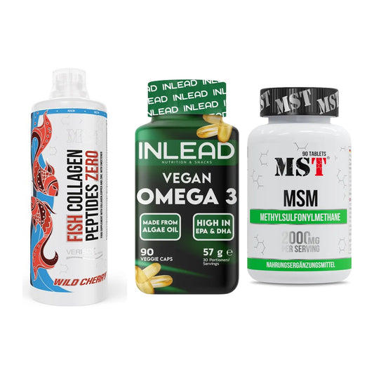 Gelenk-Set: MST Fish Collagen + INLEAD Vegan + MST MSM 2000 / – alle enthaltenen Artikel
