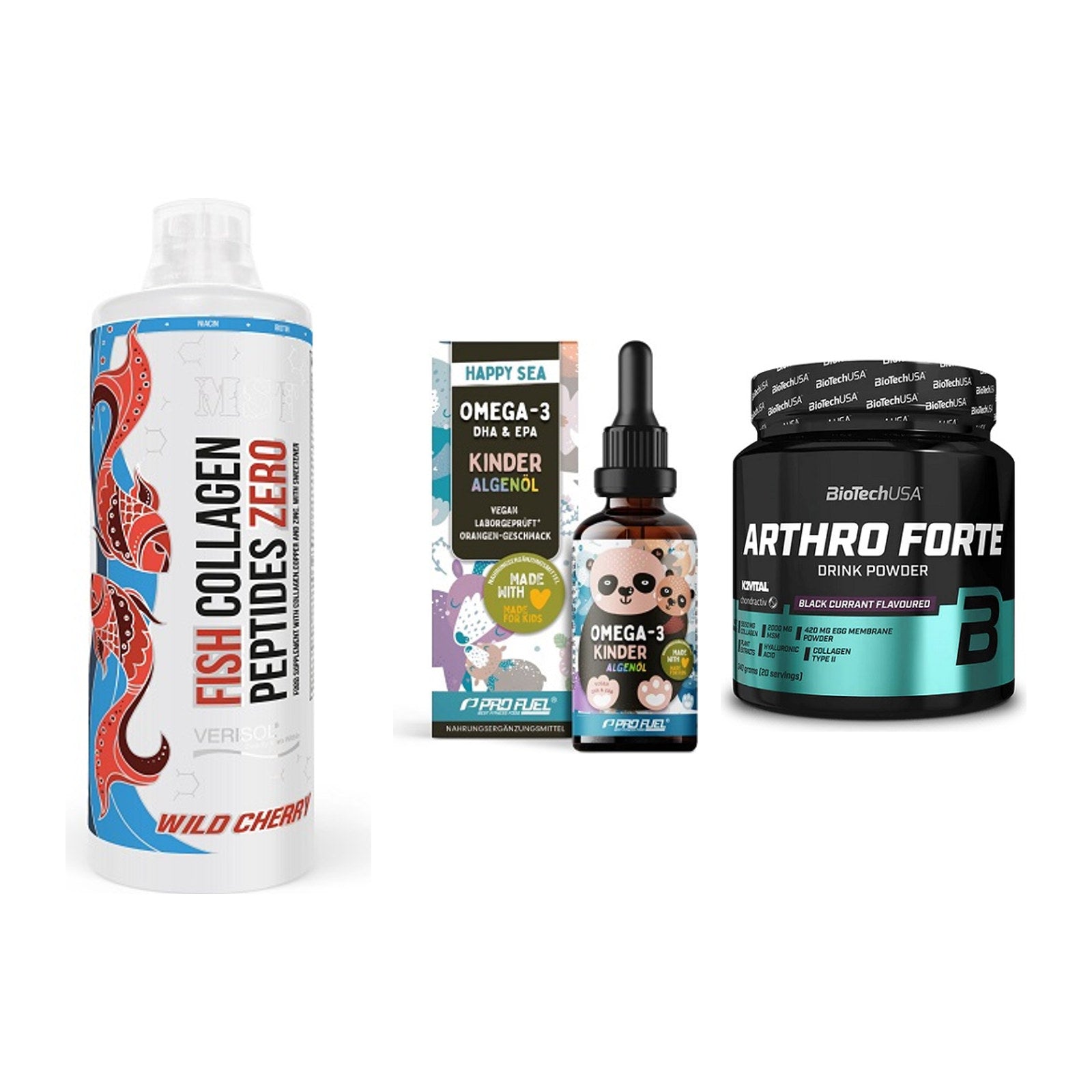 Gelenk-Set: MST Fish Collagen + ProFuel OMEGA-3 + BioTech Arthro – alle enthaltenen Artikel
