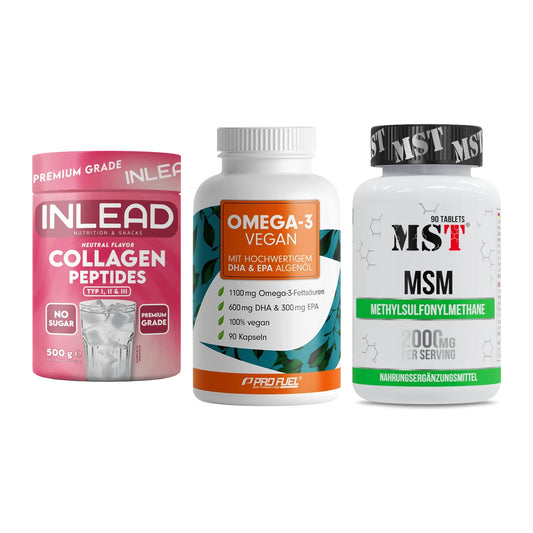 Gelenk-Set: INLEAD Collagen + ProFuel Omega 3 + MST MSM 2000 / – alle enthaltenen Artikel