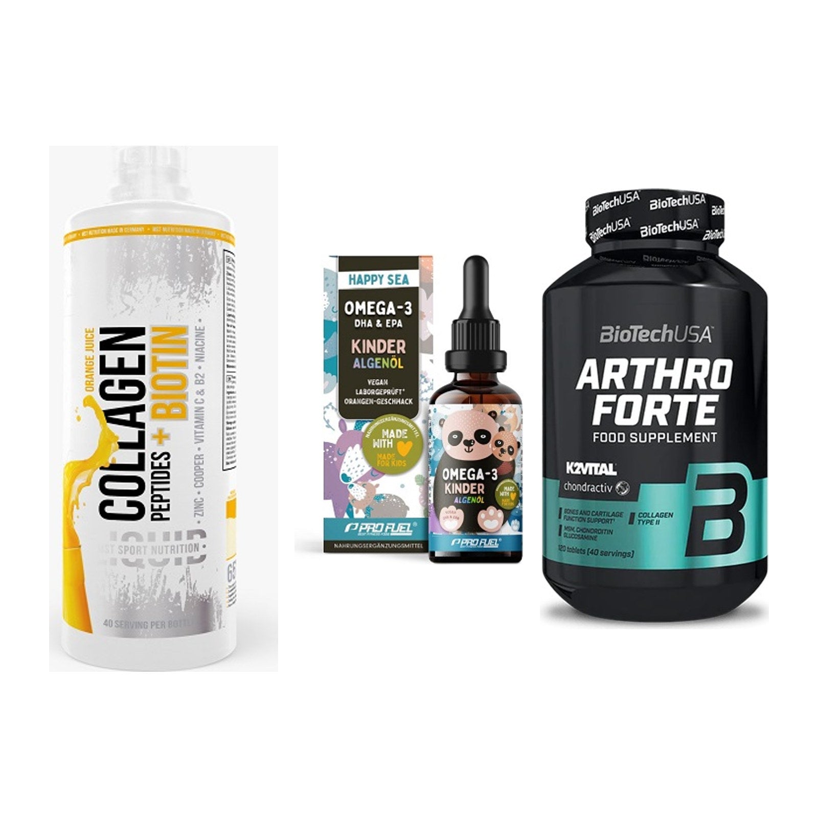 Gelenk-Set: MST Collagen + ProFuel OMEGA-3 + BioTech Arthro – alle enthaltenen Artikel