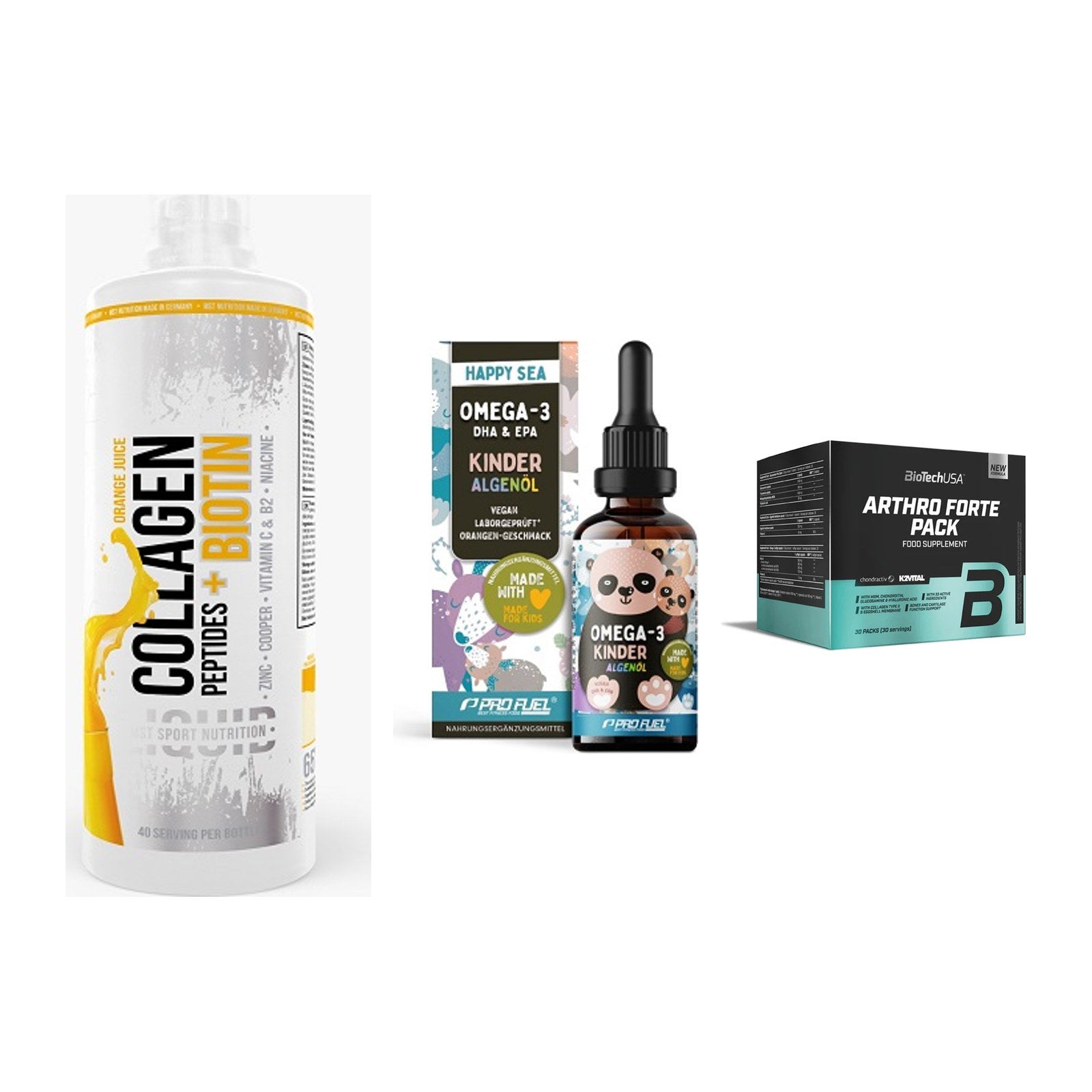 Gelenk-Set: MST Collagen + ProFuel OMEGA-3 + BioTech Arthro – alle enthaltenen Artikel