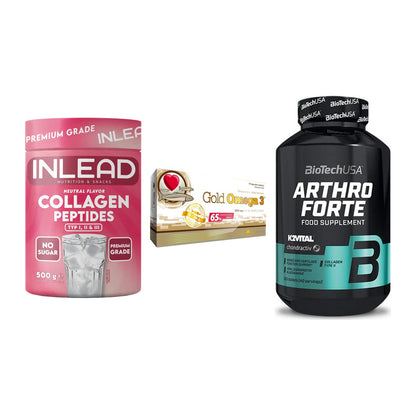 Gelenk-Set: INLEAD Collagen + Olimp Omega 3 + BioTech Arthro – alle enthaltenen Artikel