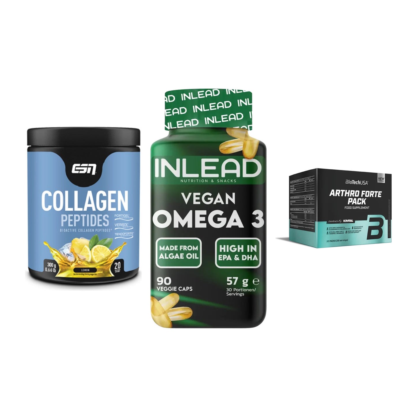 Gelenk-Set: ESN Collagen + INLEAD Vegan + BioTech Arthro – alle enthaltenen Artikel
