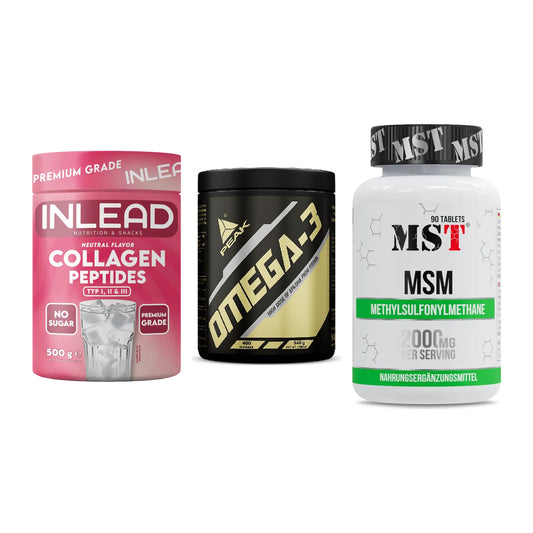 Gelenk-Set: INLEAD Collagen + Peak Omega-3 + MST MSM 2000 / – alle enthaltenen Artikel