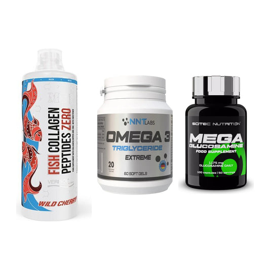 Gelenk-Set: MST Fish Collagen + NNT Omega 3 + Scitec Mega – alle enthaltenen Artikel