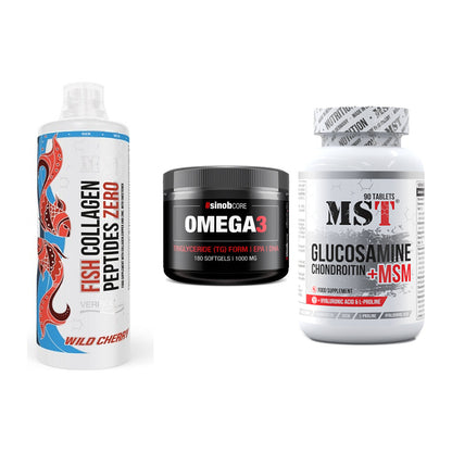 Gelenk-Set: MST Fish Collagen + Sinob Omega 3 180 + MST Glucosamine – alle enthaltenen Artikel