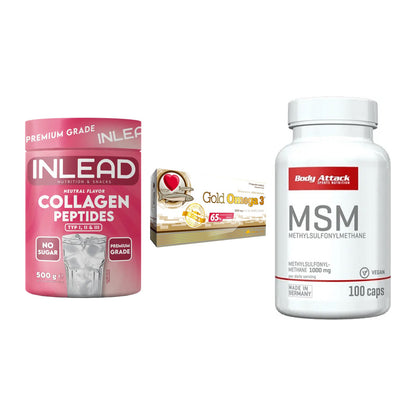 Gelenk-Set: INLEAD Collagen + Olimp Omega 3 + Body Attack MSM – alle enthaltenen Artikel