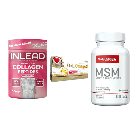 Gelenk-Set: INLEAD Collagen + Olimp Omega 3 + Body Attack MSM – alle enthaltenen Artikel