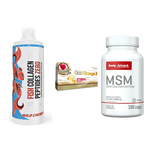 Gelenk-Set: MST Fish Collagen + Olimp Omega 3 + Body Attack MSM – alle enthaltenen Artikel
