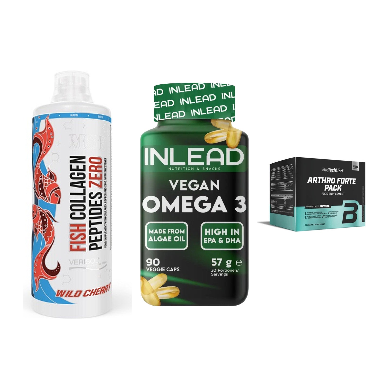 Gelenk-Set: MST Fish Collagen + INLEAD Vegan + BioTech Arthro – alle enthaltenen Artikel