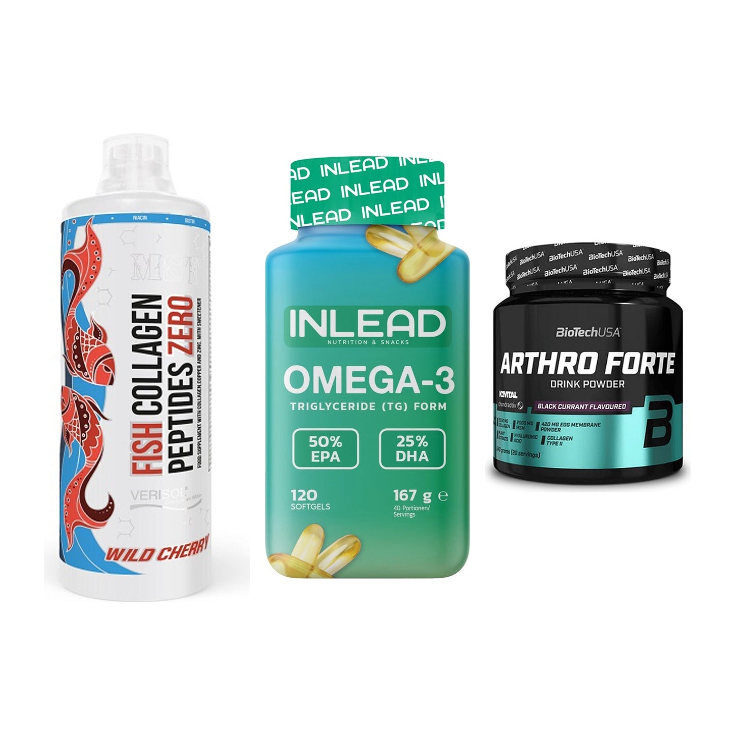 Gelenk-Set: MST Fish Collagen + INLEAD Omega-3 + BioTech Arthro – alle enthaltenen Artikel