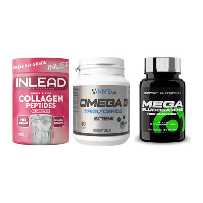 Gelenk-Set: INLEAD Collagen + NNT Omega 3 + Scitec Mega – alle enthaltenen Artikel